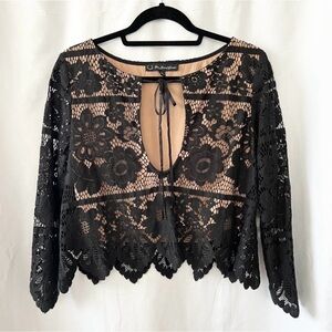 For Love & Lemons Floral Lace Top Size Small